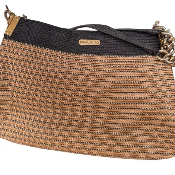 Eric Javits Gold-Tone Raffia Straw Tote Handbag - Picture 6 of 13